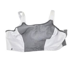 Glamorise Sport Gray White Full Coverage Athletic Sports Bra Size 44DD